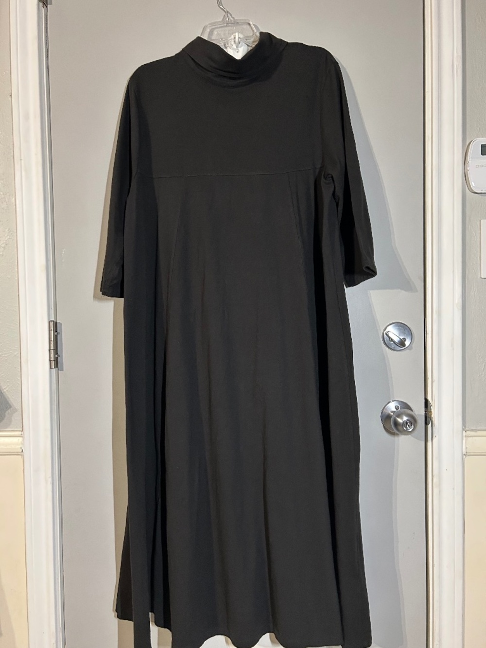 eShakti Black Cotton Knit Maxi Dress XL 18